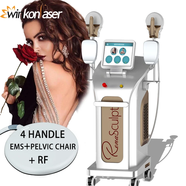 

Ems sculpt 4 handles 10 Tesla muscle build loss weight machine with pelvic stimulator chair