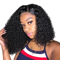 

Short Kinky Curly human hair lace wigs 13x4 Lace Front Wigs Pre Plucked virgin human hair wig curly for blacks Wet And Wavy