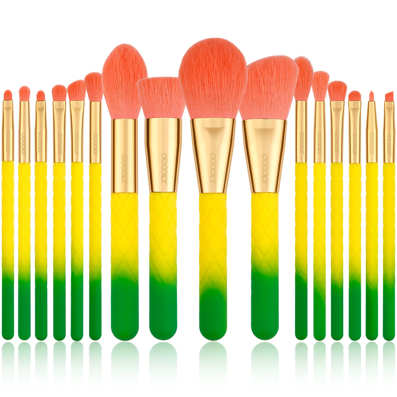 

Docolor brand new Pineapple makeup brushes wholesale 16 pieces Makeup Brush Set DO-P1610, As picture