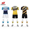 Latest Football Jersey Soccer Jersey Uniform Blue Yellow Designs Custom Soccer Jersey 2020