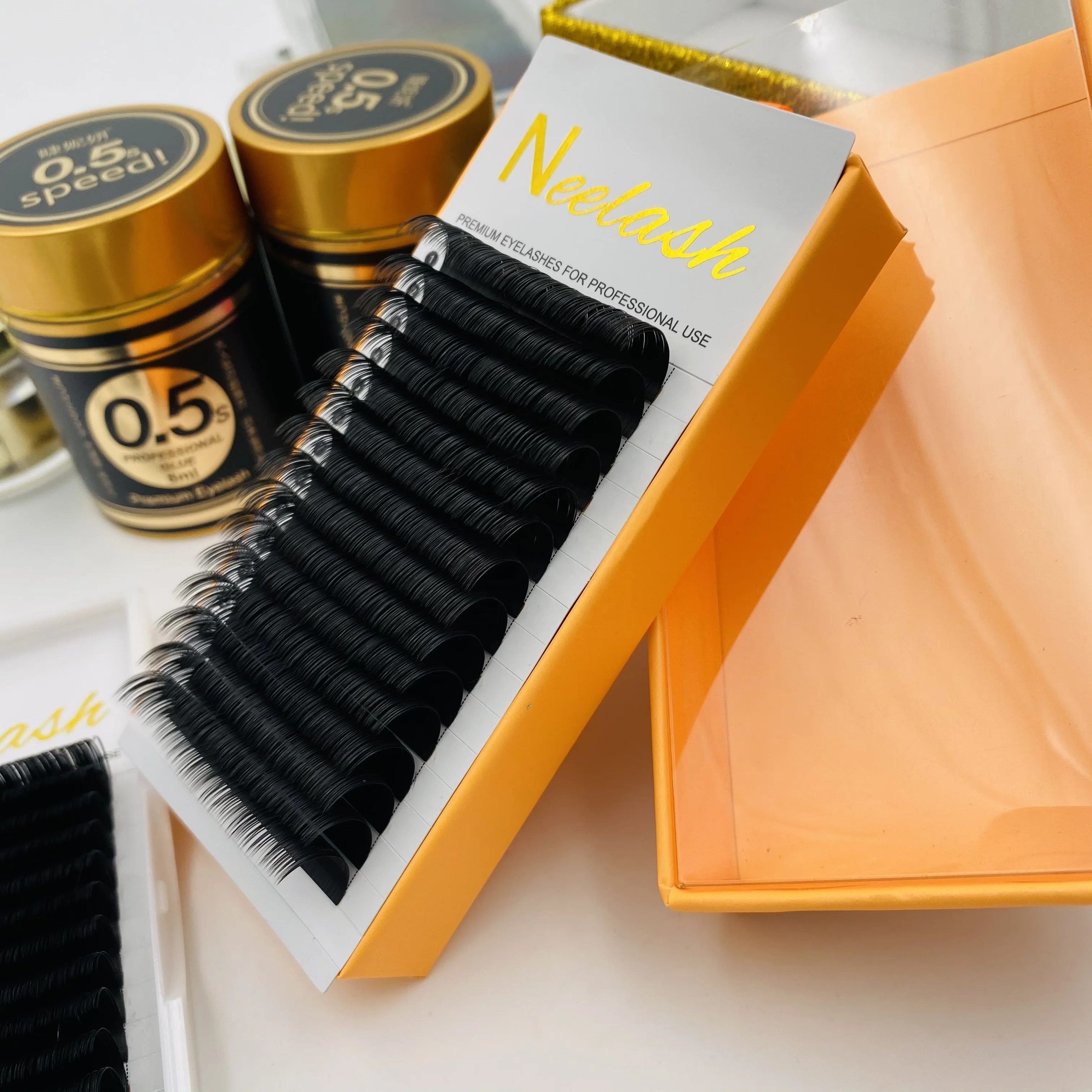 

korean individual eyelash extensions high quality eyelashes extension professional set customized, Natural black
