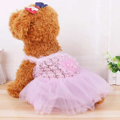 

Fashion Dog Dress Costomised Skirt Princess Small Pink Blue Dresses Sexy Lace Dog Dress Pet Clothes For Girl Dog