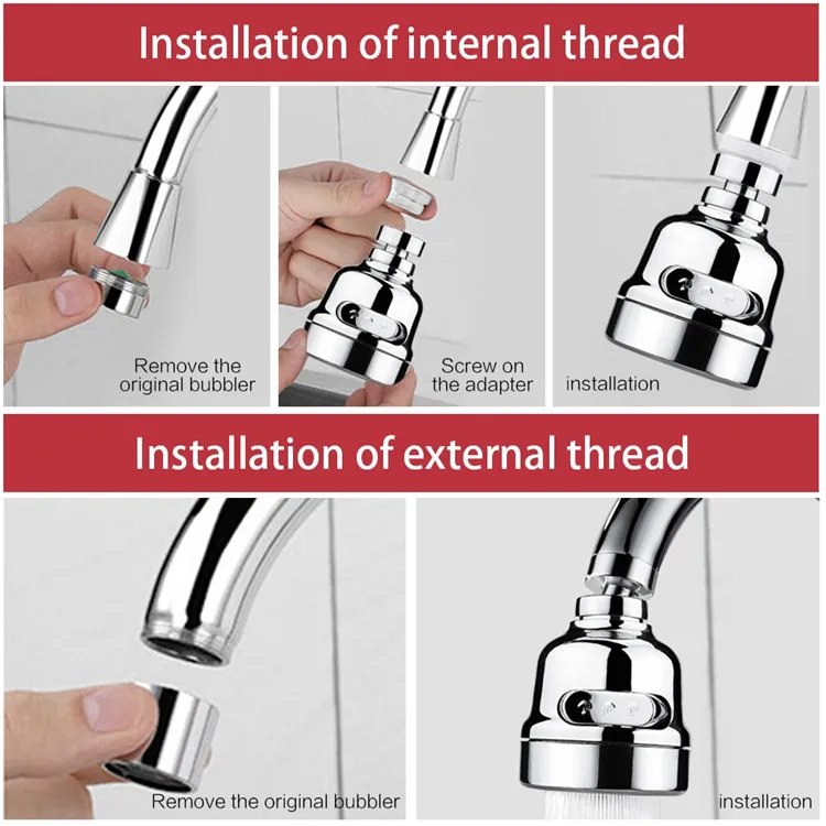 360 Rotate  Shower Head Lengthen Tap Water Filter Faucet Extender