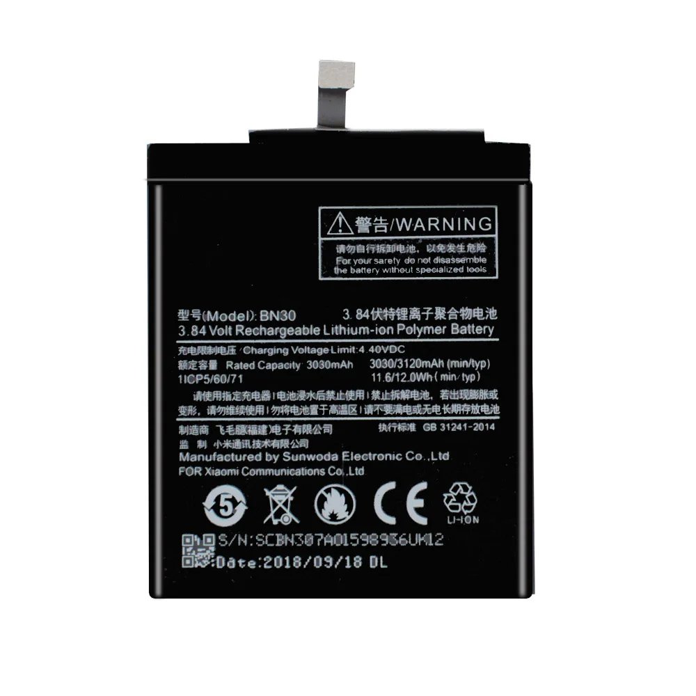 

Li-ion replacement high capacity Battery BN30 For Xiaomi Redmi 4A Akku DDP service 100% brand-new 3030mAh hot-selling