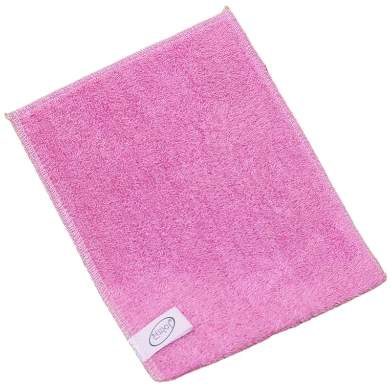 

Daily Necessities Solid Color Bamboo Fiber Thicken Dish Towel Soft Oil Absorb Kitchen Bowl Cleaning Cloth Creative Scouring Pad
