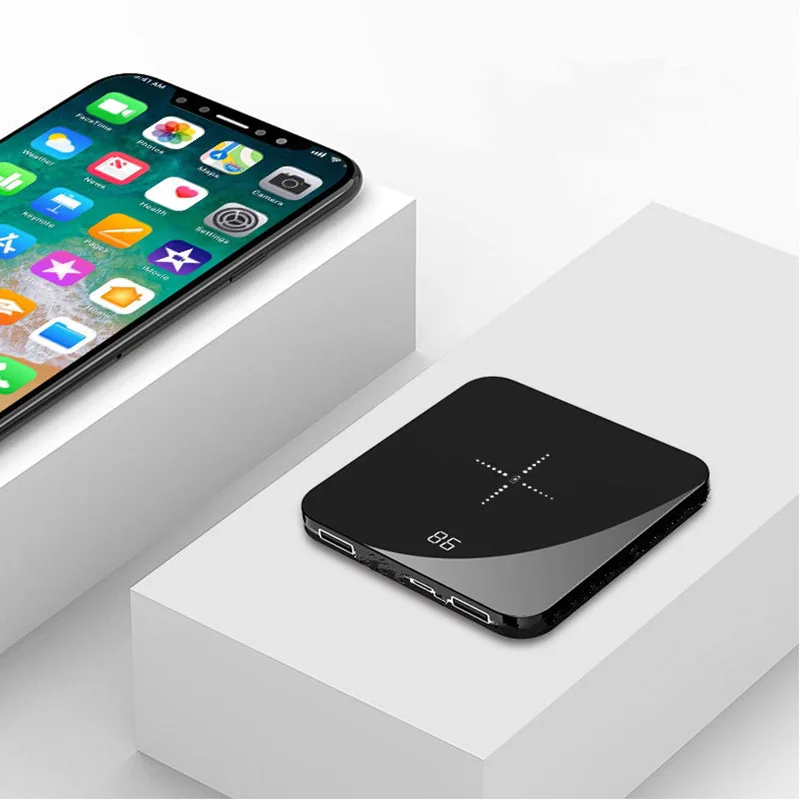 

Wireless charging mobile power explosion models full screen aluminum alloy mini charging treasure, Customzied
