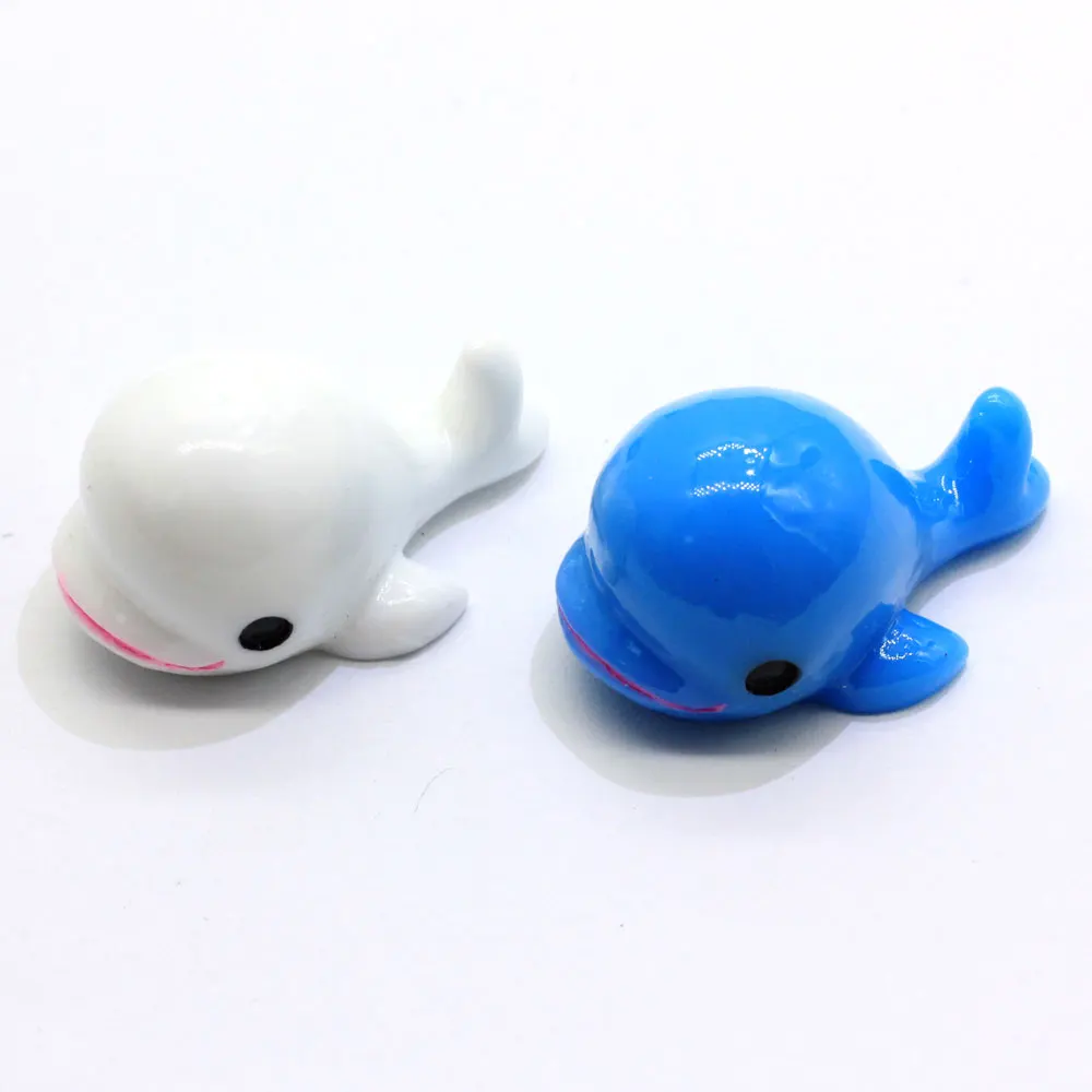 

White Blue Dolphin Figure Decorative Aquarium Mini Fairy Garden Cartoon Animals Statue Miniature Moss Resin Craft