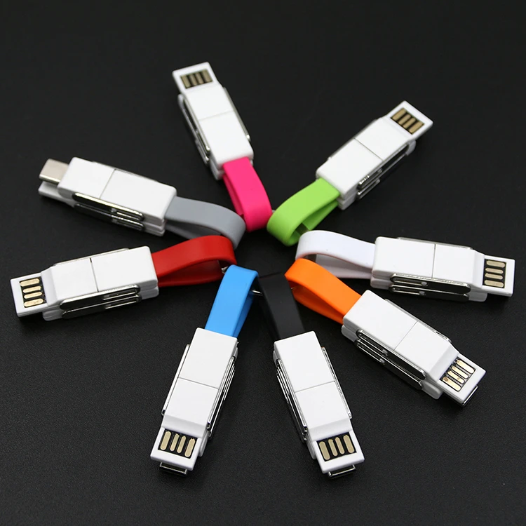 5 in 1 Magnetic Charging Cable With Keyring USB C To Android Type C Micro USB Smart Phone Change Cable - ANKUX.COM