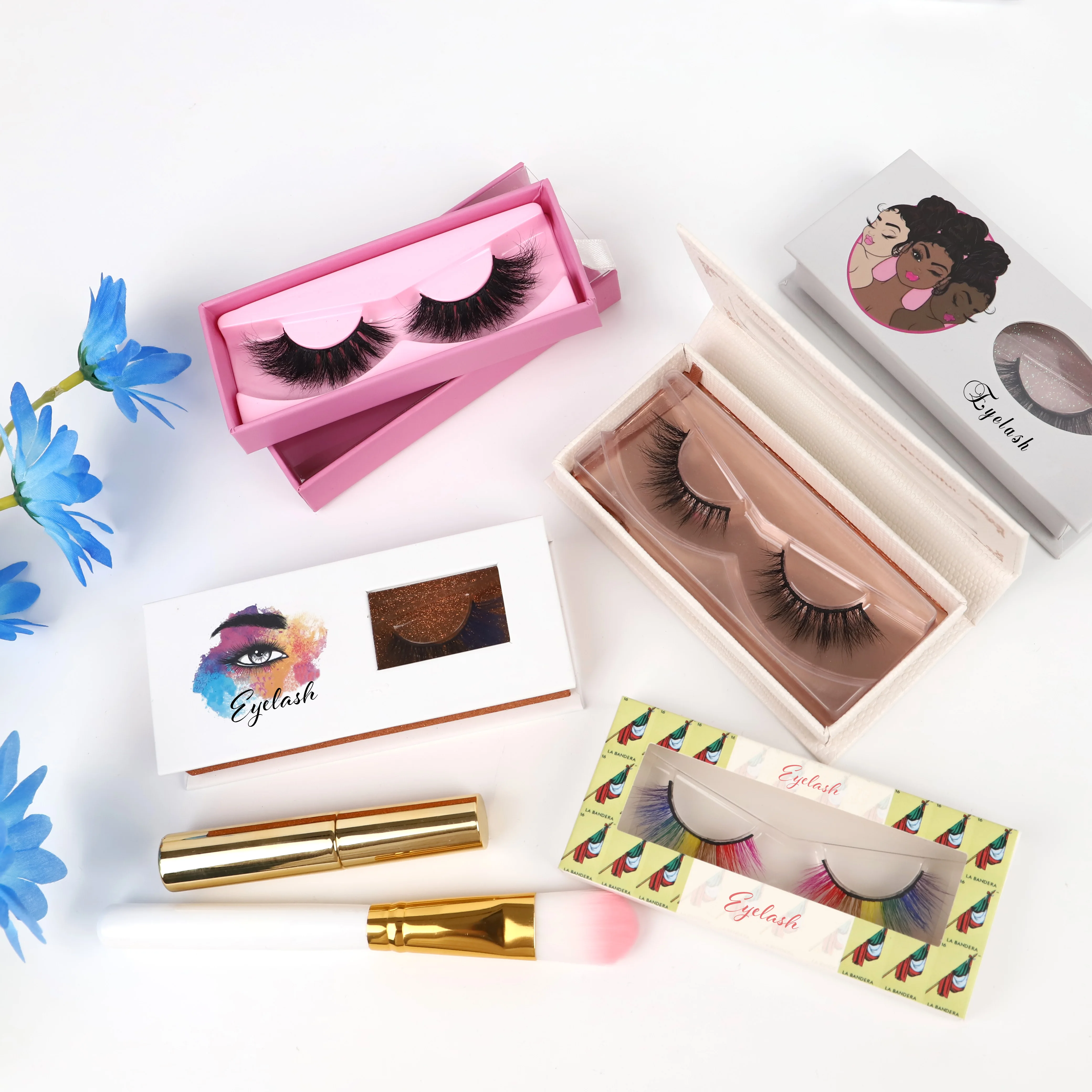 

Wholesale high quality 100% handmade new style cruelty free 25mm long fluffy mink eyelashes