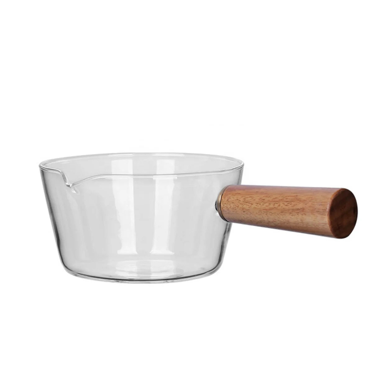 

Glass Milk Pot Cooking Soup Pan Small Saucepan With Wooden Handle Home Kitchen Cookware Glass Pot, Customized color