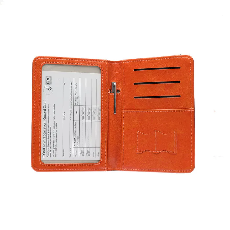 

2022 RFID Protection PU LEATHER Multifunctional Card Passport Holder with Pen Pocket for Business Trip Holiday