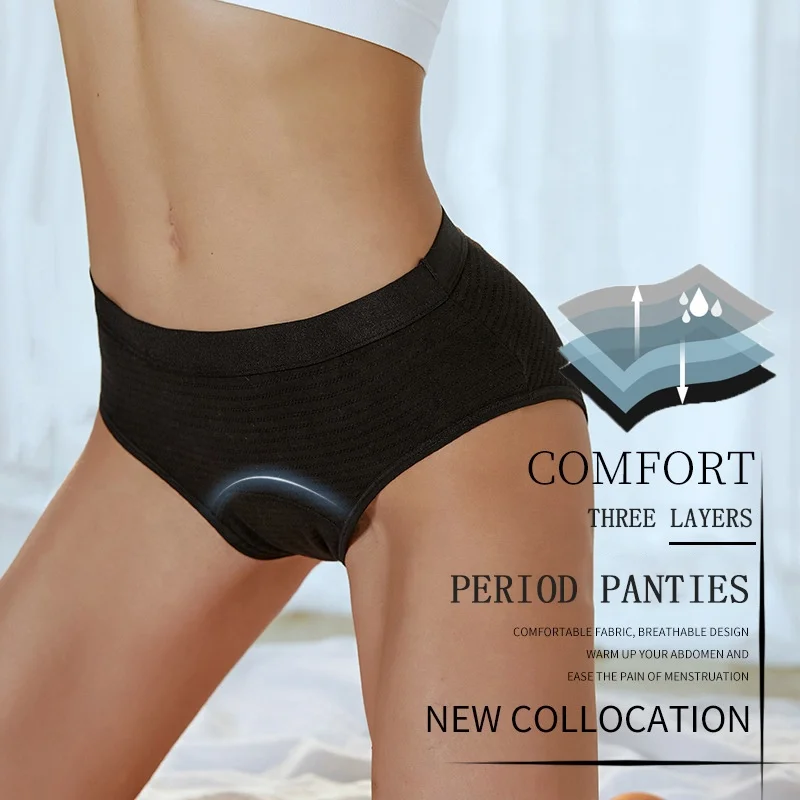 

Period Panties Women Panties Crotch Underwear Leakage Safety Underwear Women Menstrual Panties, Pink/grey/black/navy/beige/dark pink