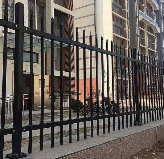 

Factory direct Galvanized Steel Picket PVC coated wrought iron Zinc steel metal fence, Black