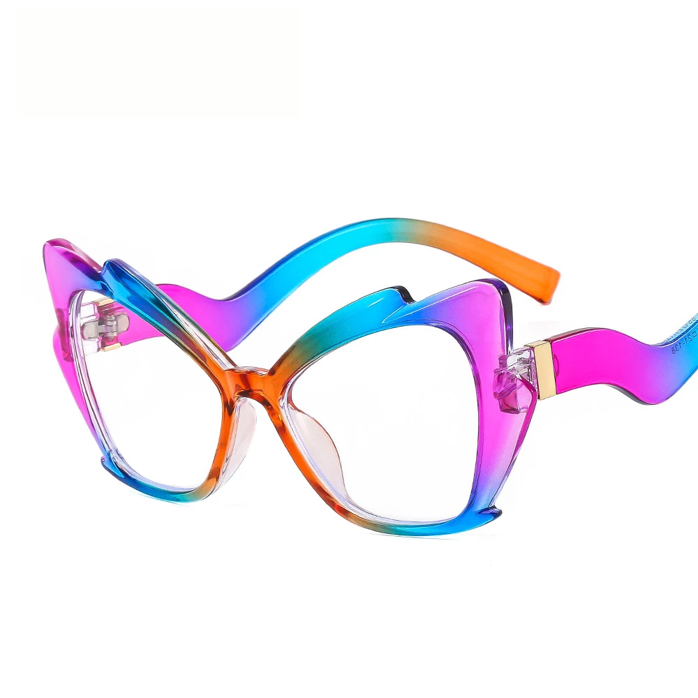 

2023 Newest Fashion Men Women Optical Glasses Anti Blue Light Spectacle Frames TR90 Cat Eye Colourful Frame Optical Glasses