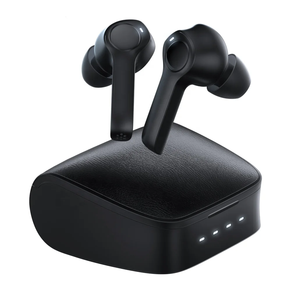 

Original Custom High Quality Wireless Earbuds OEM TWS with Microphone Leather Case
