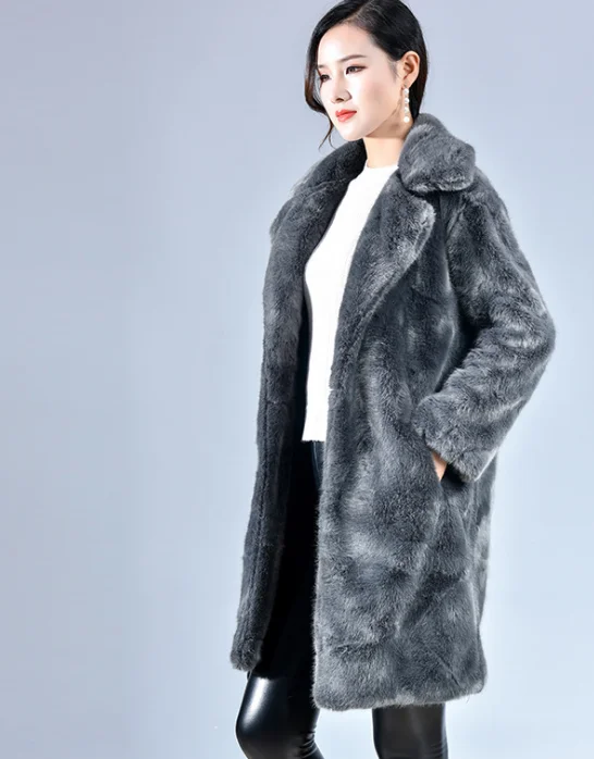 

The Drop Women's Kiara Loose-Fit Long Faux Fur Coat