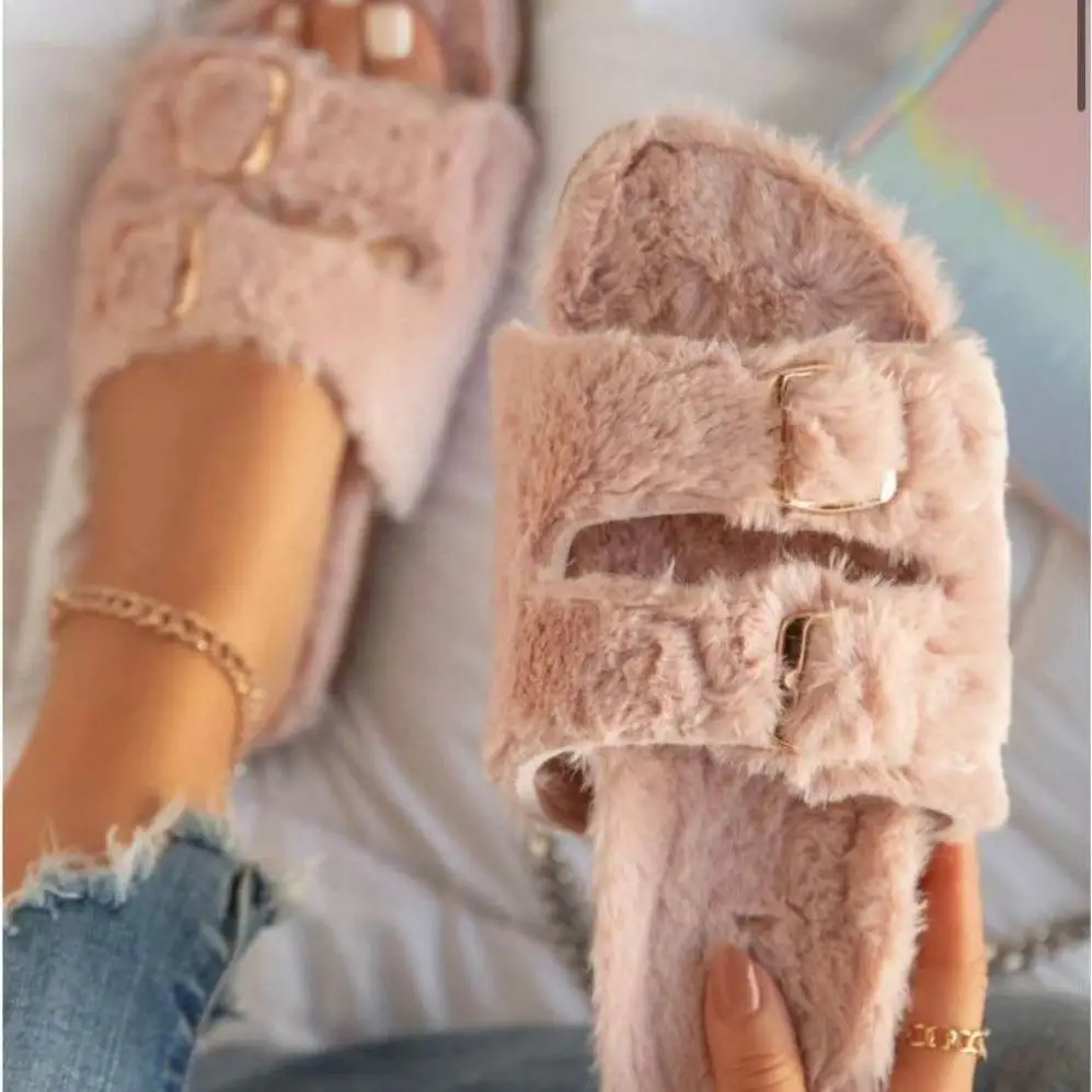 

New arrival summer ladies winter home shoes fur slides women furry bedroom slippers for women sandals, White,black,grey,brown,pink