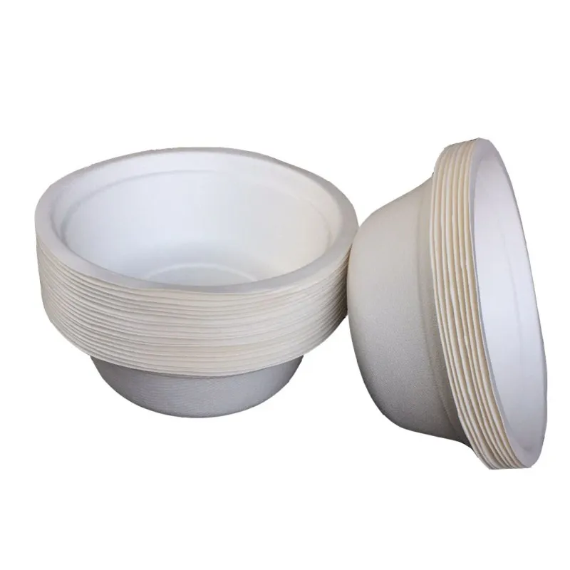 

Best Selling 12oz Pearl White Disposable Biodegradable 350ml Paper Bowl Bagasse Food Soup Bowls