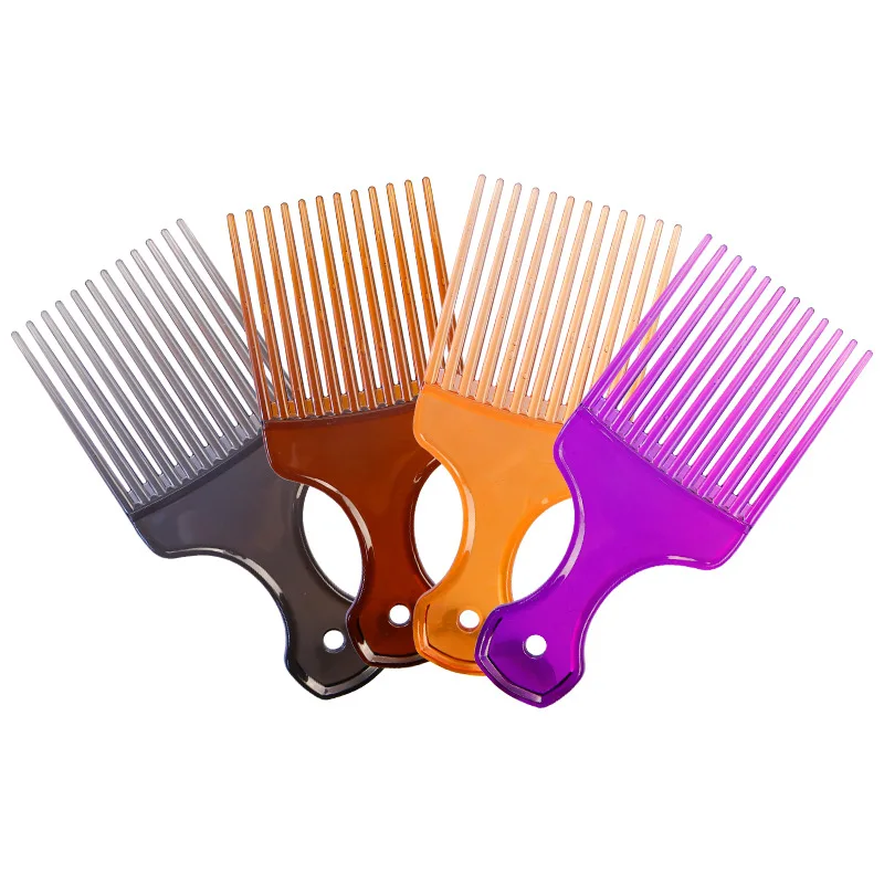 

Free Custom Sublimation Plastic Colorful Wide Tooth Hair Pick Comb Afro Pick Comb For Men, 4 colors