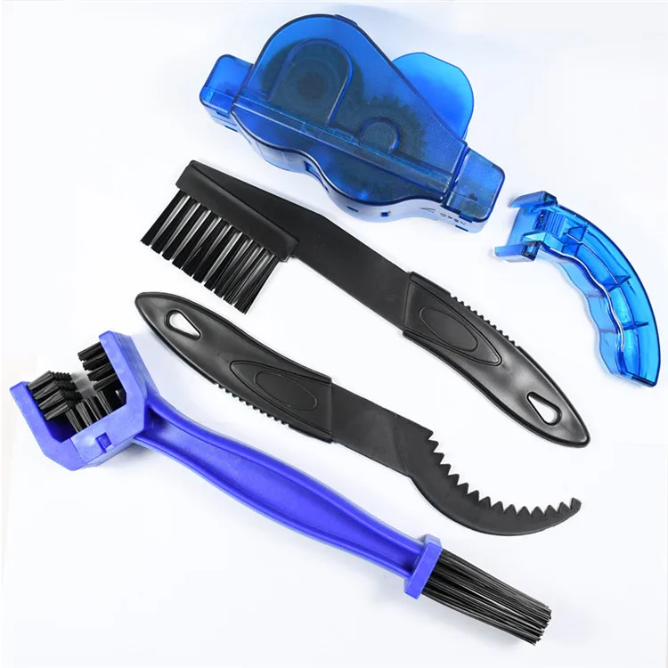 

Hot Sale 4 pcs Outdoor Bicycle Clean Brush Kit Portable Mountain Bike Chain Washer Cleaner Tool