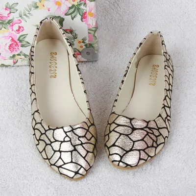 

CLS025 wholesale 42 code ladies casual womens slip silver flat women shoes, Black gold