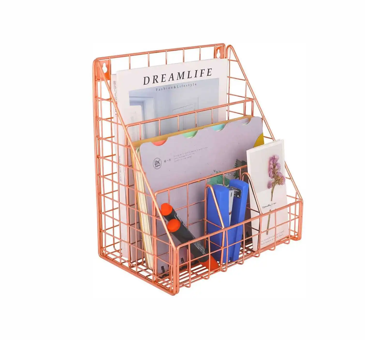 Metal Office Desk Magazine File Organizer Sorter Or Wall Hanging