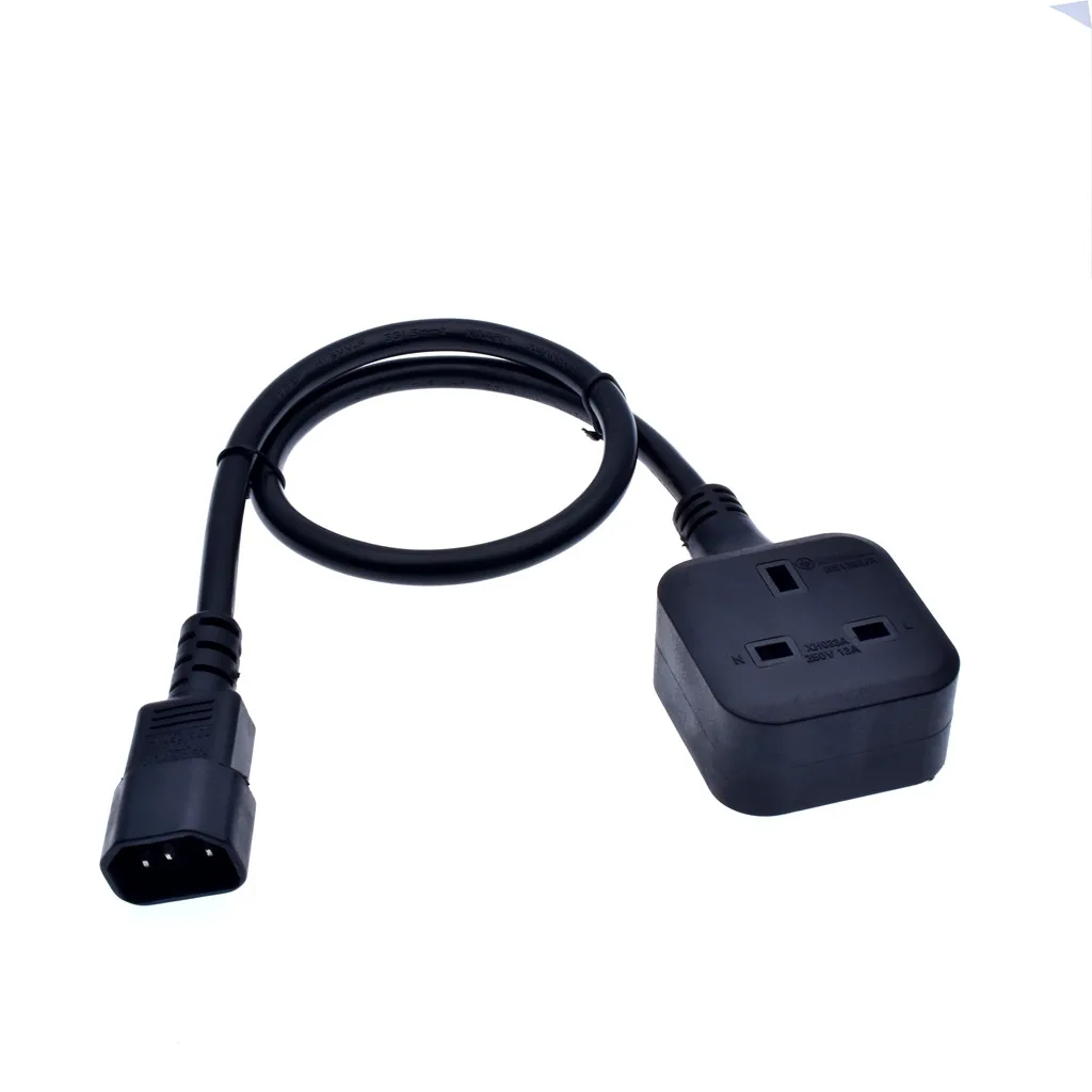 Iec C14 Male Plug To Uk Bs1363 Female Socket Power Adapter Cable 03m06mconnect C13 Pdu Ups 6371