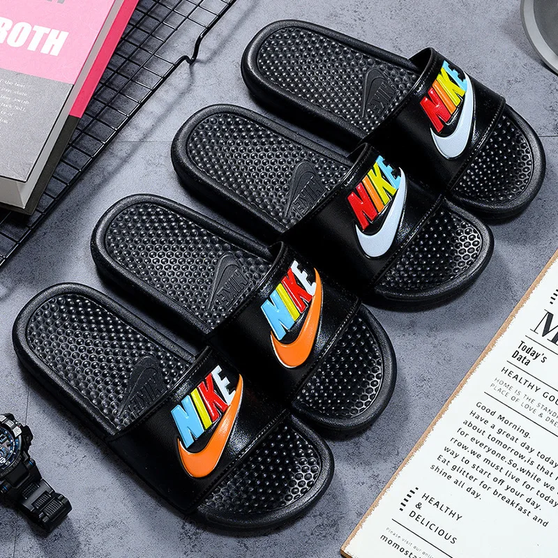 

High quality fashion designer custom designed black slide summer sneaker slippers, Customized color
