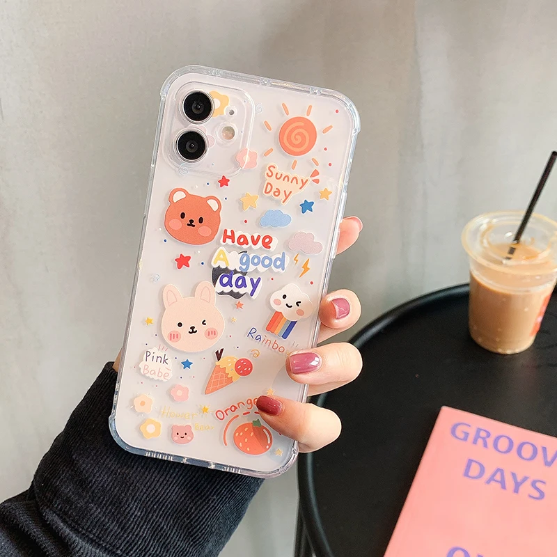 

2021 New Arrival Carton Phone Cover Soft TPU Phone Case for iPhone 12 11 XS XR XS Max