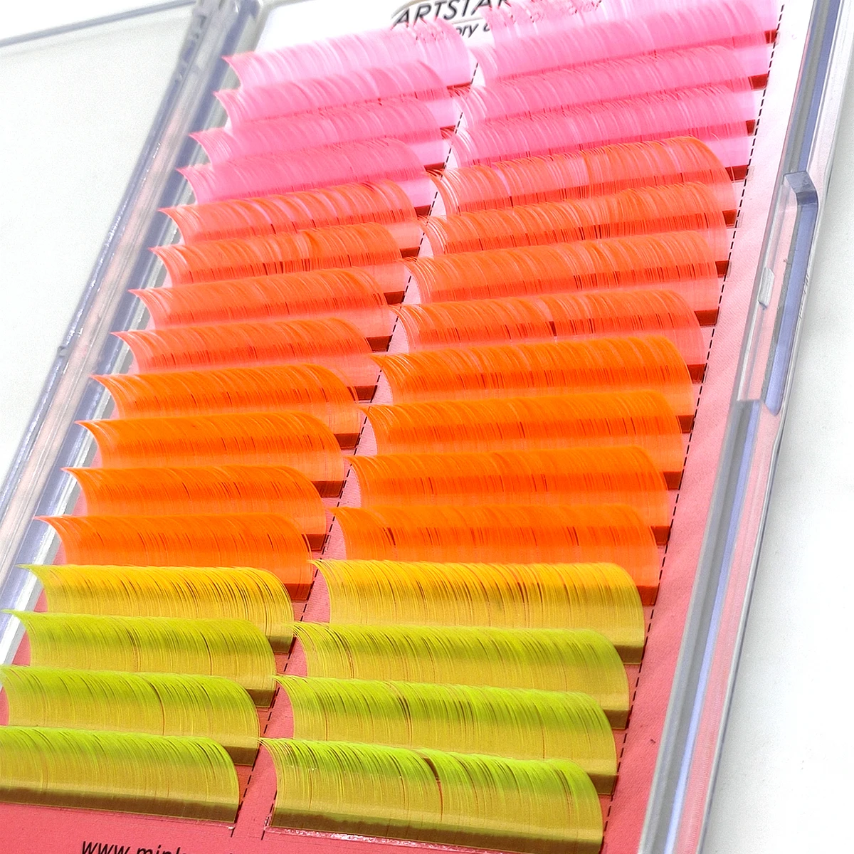 Wholesale Beautiful Color Individual COlor Eyelash Extensions Private Label Colored Eyelashes Box 12 Rows