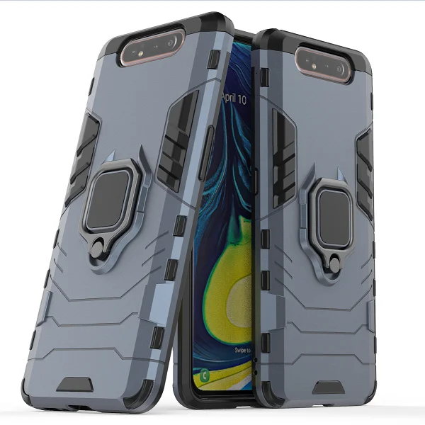

Metal Ring holder magnet tpu pc mobile phone case for Samsung galaxy A80 A90 shockproof back cover