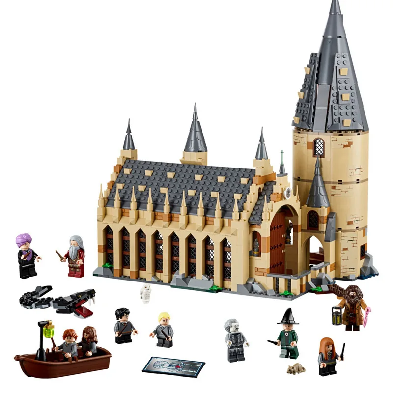 

983pcs/set Magic School Great Hall Potter Figures Building Blocks Bricks Toys For Children Christmas Gifts