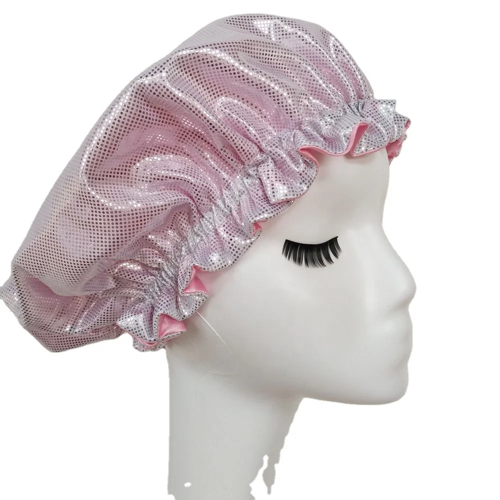 

Double Layers Reversible Colors Satin Bonnet Sleep Night Caps Custom Silk Sleep Bonnet Hair Caps, Customized