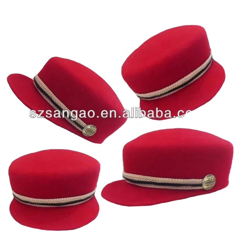 

Wholesale woman Red wool trapper hat fashion