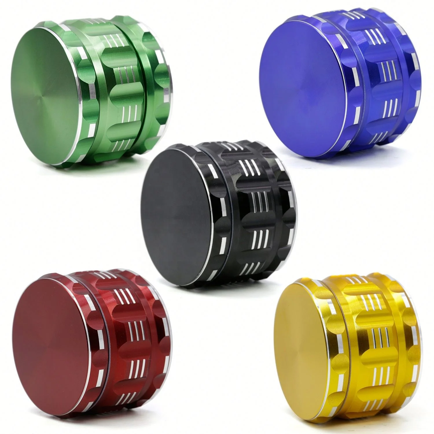 

Wholesale  Aluminum Alloy Engraved Polygon Stripe Herb Grinder Cigarette Maker, Picture