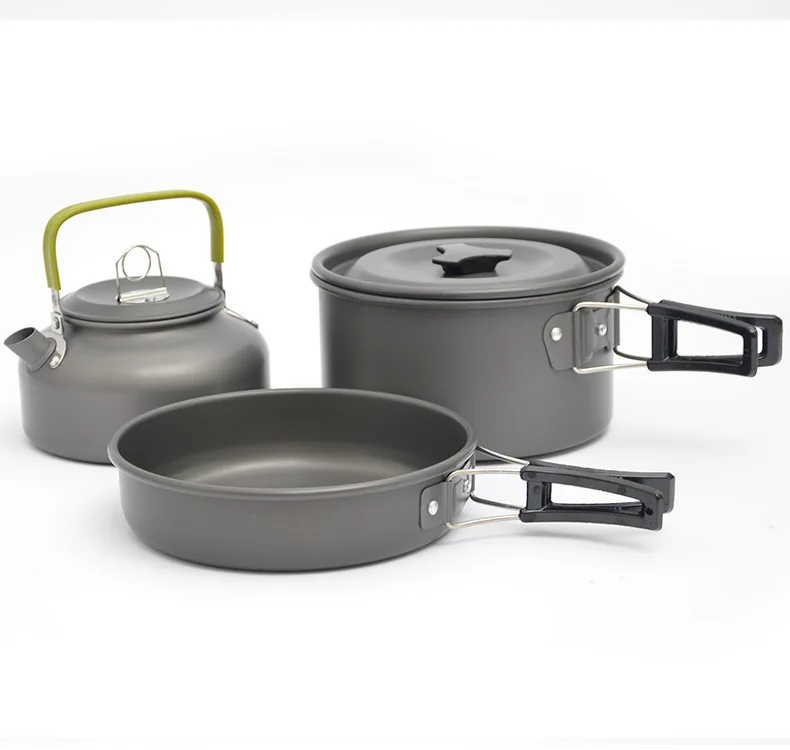 

CPK-DS009 Ultra Light Aluminum Alloy Camping Cookware Utensils Outdoor Cooking Teapot Picnic Tableware Kettle Pot Frying Pan