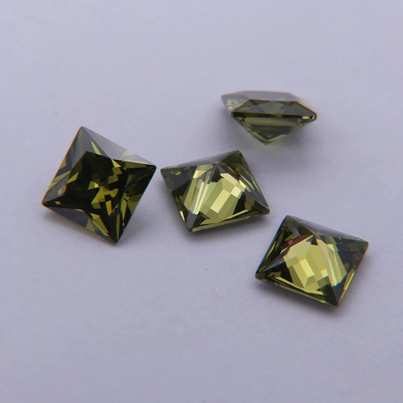 

L-Peridot Princess Cubic Zircon High Quality Stones Big Discount