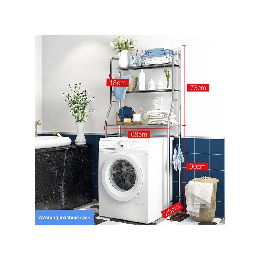 

3 tier over toilet bathroom toilet bowl rack washing machine rack multifunction metal home washing machine rack