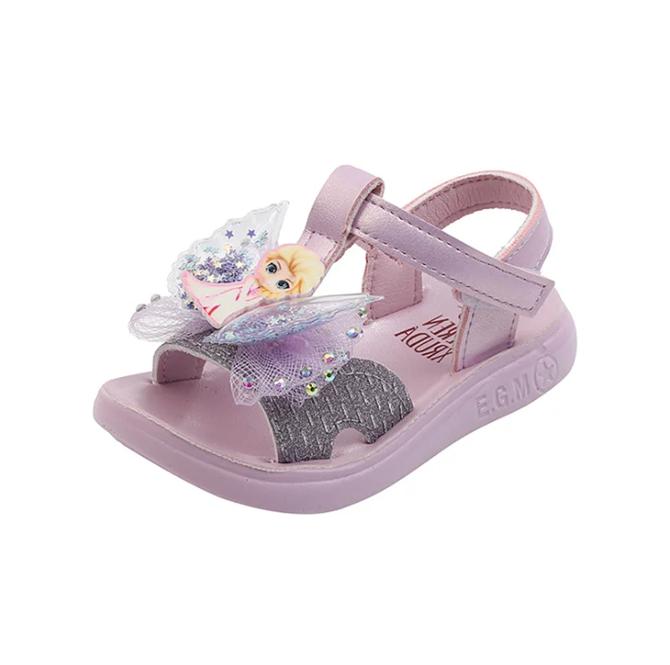 

2021 new fashion children's soft soles cartoon beach shoes, Purple , pink