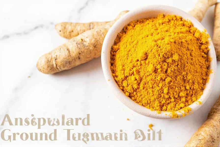 Turmeric spice jars stored in a dark cupboard with measuring spoons