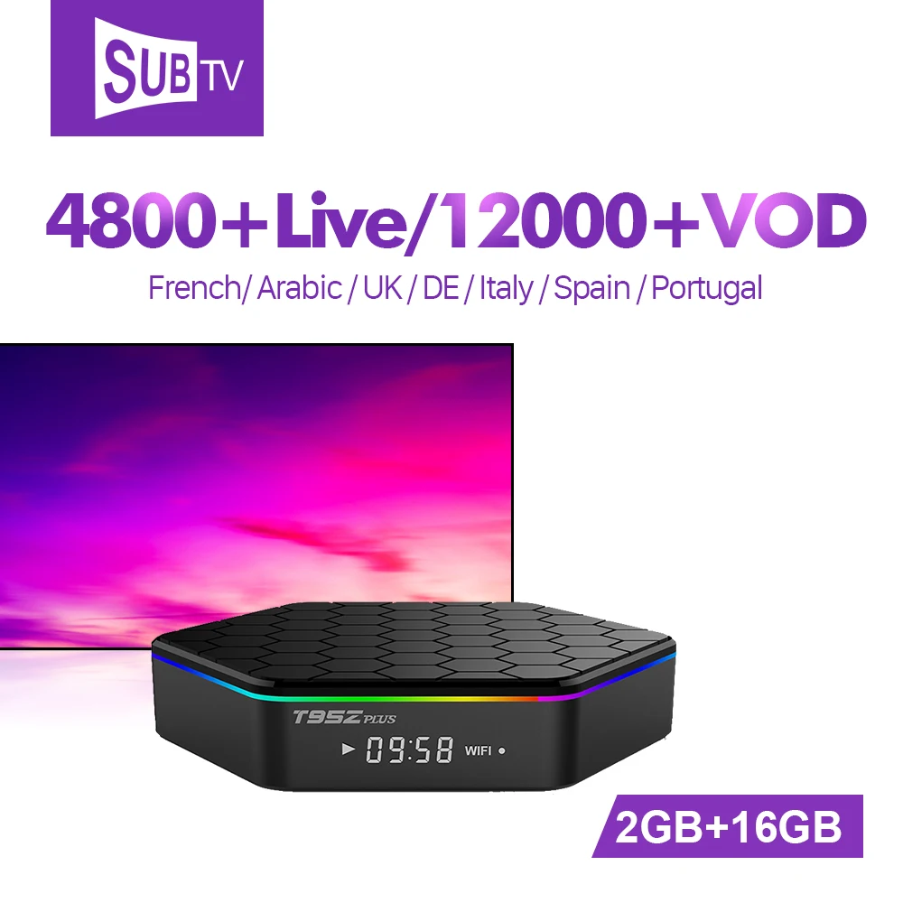 T95Z Plus Box With SUBTV IPTV Subscription  12 Months Iran Persian IPTV Channels Android Smart TV Box Gigabit Ethernet