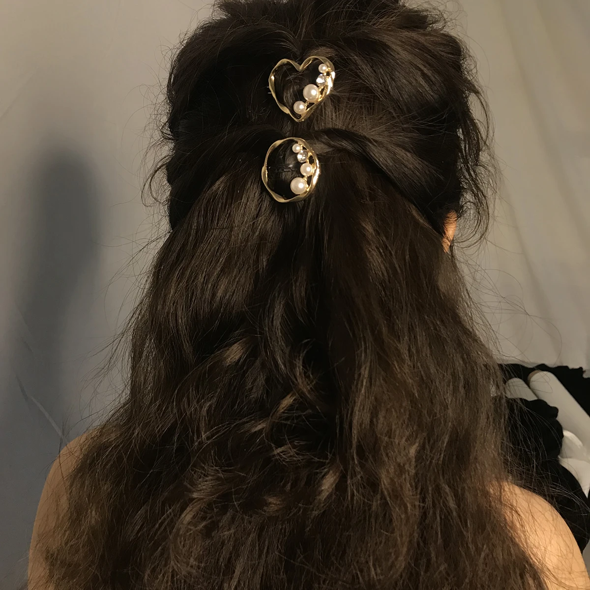 

SHIXIN Fashion Handmade Simulated Pearl Hair Clips Geometric Girls Hair Accessories Headwear BB Clips Hair Clips for Women, Gold