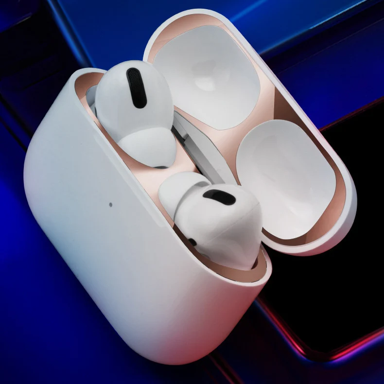Fast Delivery For Airpods Pro Dustproof Film Guard, Ultra Thin Metal Sticker 18K Plating Compatible for Airpods 3 Charging Case
