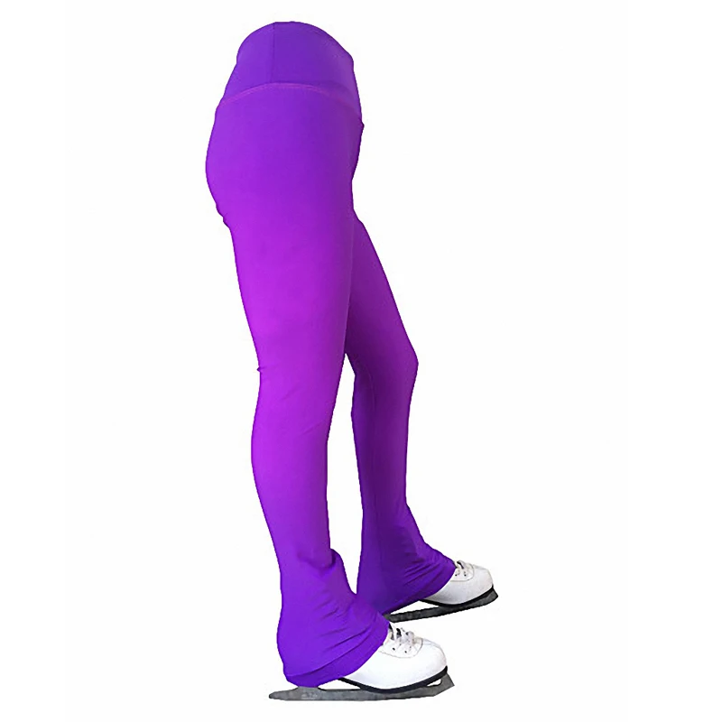 Figure Skating Pants Thin Training Suit Purple Adult Professional Ice Skating Pants Without Fleece for Girls