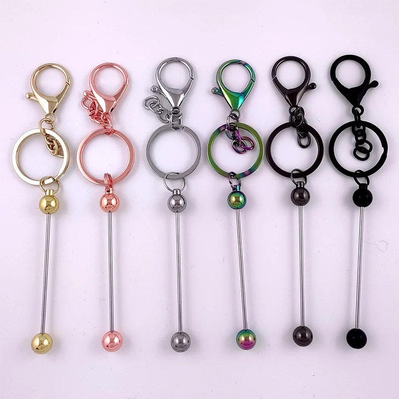 

Hot Selling Metal Bar Keychain DIY Blank Keychain Bar Handmade Beaded Keyring Crafting Jewelry Accessories Beadable Ke