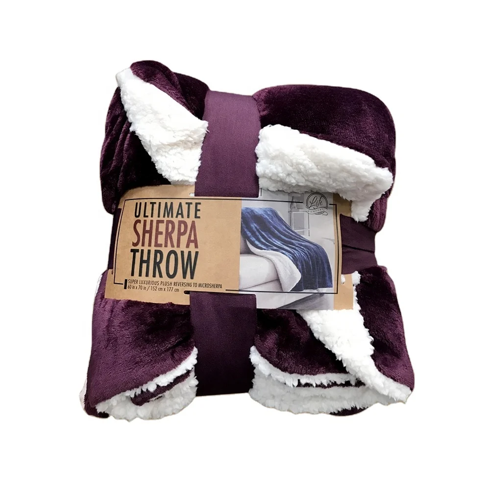 Double Layer Micro Plush Sherpa Lamb Fleece Fabric Polyester Sherpa