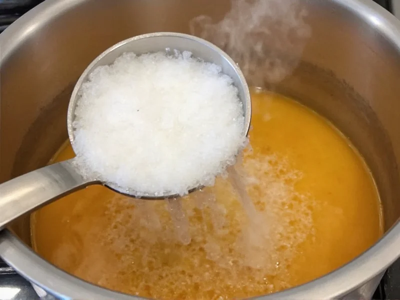 Sugar dissolving in water before caramelization