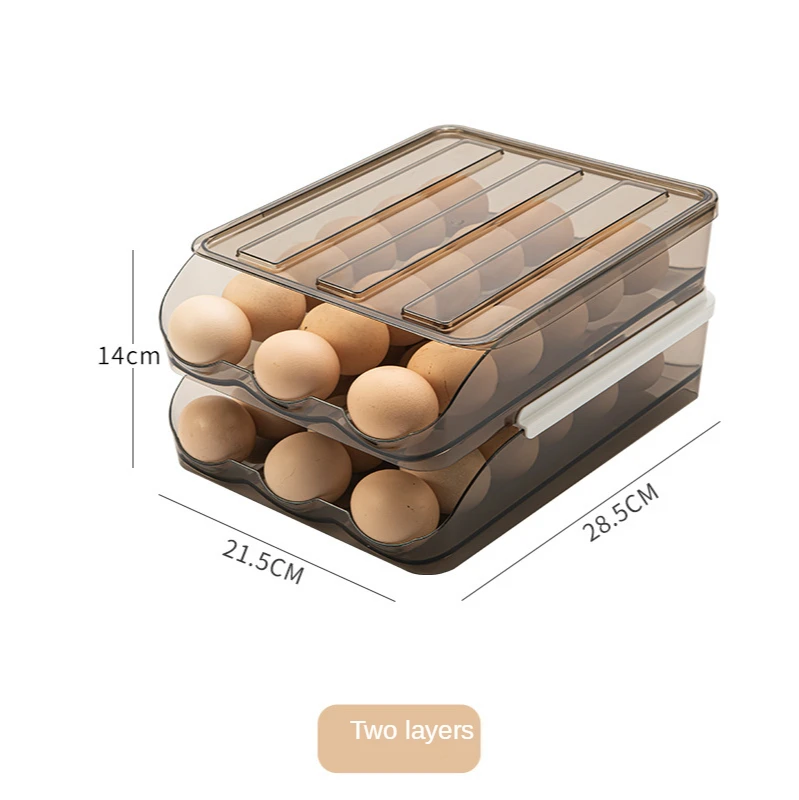 

High Quality Storage Plastic Box Drawer Type Hen Organizer For Fridge Ceramic Egg Holders For Refrigerator, Transparent