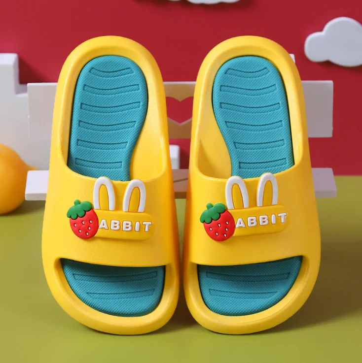 

Children Designers Slippers 2022 Summer Children Bath Soft Soled Rabbit Sandals Cartoon Cute Kid's Slipper, Customized color