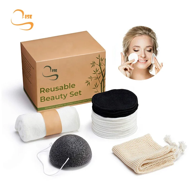 

Eco-friendly 3.15" Soft Rounds Towel Reusable Makeup Remover Pads Portable Travel Laundry Bag Set Bamboo Cleansers Pad